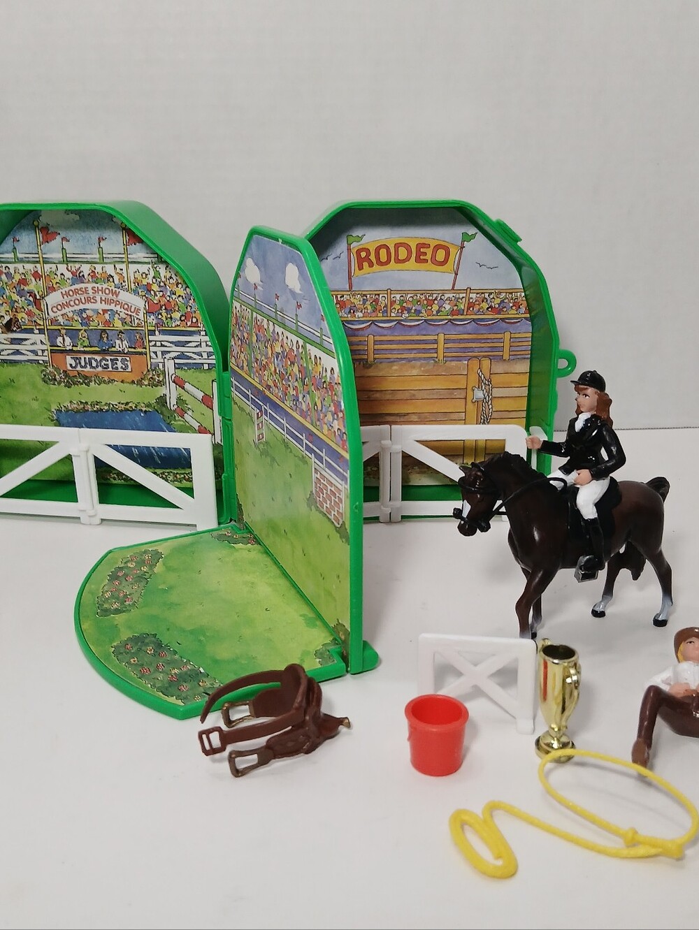 Grand Champions Horse Show Rodeo Playset Compact Rare Vintage